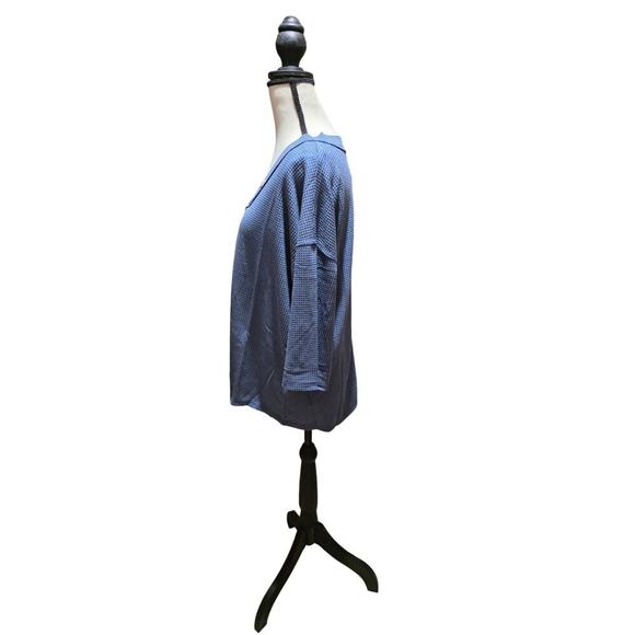 Andree by Unit 3/4 Sleeve V-Neck Tunic – Soft Knit – Blue – M - Picture 2 of 3